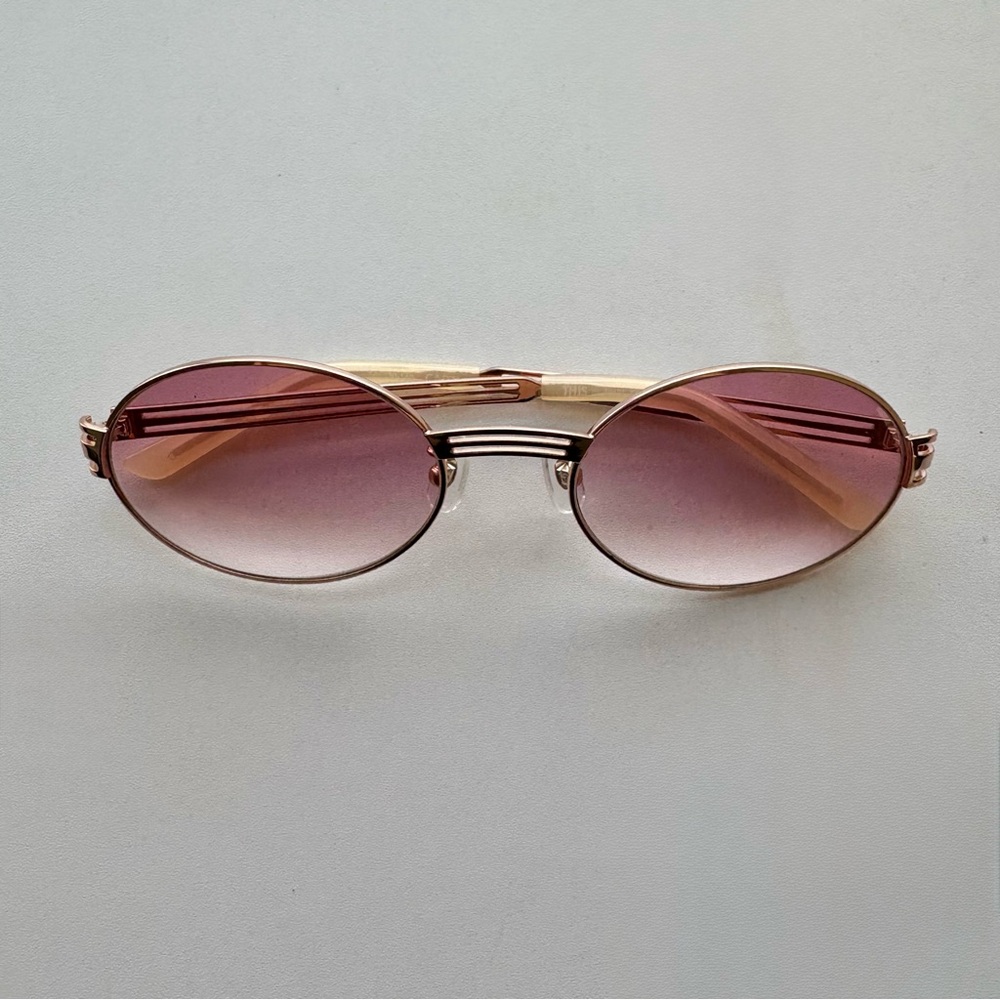 This by Inari “Carti” Oval Pink and Gold Sunglasses
